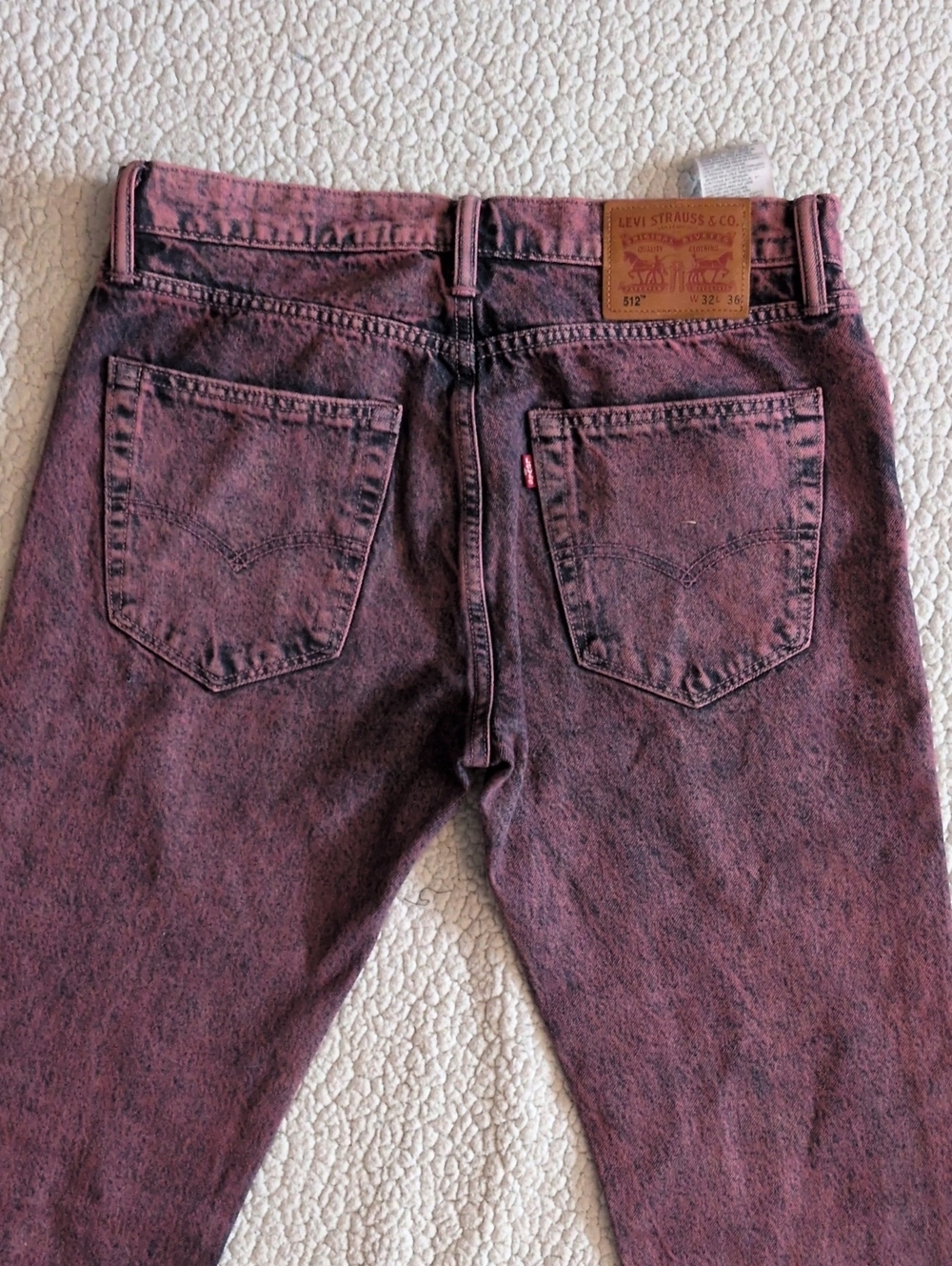 Levi's512 High-rise Acid Washed Pink Ankle Skinny Jeans Streetwear Retro Stretch - Picture 2 of 9
